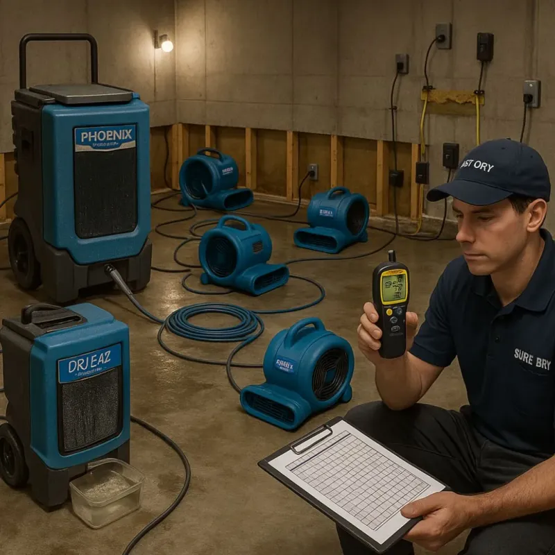 Structural Drying and Dehumidification process in Timmonsville, SC
